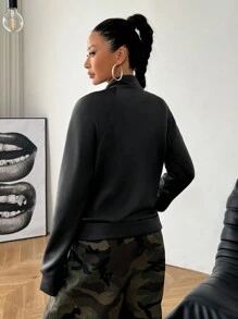 SHEIN EZwear 女士运动羊毛紧身衣夹克 - 灰色 - 查看 2