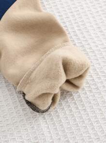 Cozy Pixies 2pcs Baby Boy Contrast Color Knit Soft Crew Neck Long Sleeve Pullover Sweatshirt And Jogger Pants Set, Winter Clothes - Multicolor - View 5