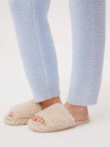 LUVLETTE 秋冬季毛绒圆领套头衫和裤子家居服睡衣套装内衣外套秋季睡衣服装 - 藍色 - 查看 11