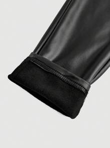 SHEIN Leap Crew Tween Girls Casual Minimalist Comfortable High Waisted With Pockets Leggings - Black - View 4