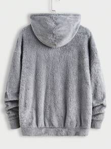 Manfinity VCAY 2pcs Knitted Loose Drop Shoulder Thicken Casual Men's Jacket & Pants Set - Grey - View 8