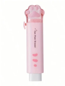 推拉猫爪可爱橡皮擦女孩铅笔橡皮擦学生橡皮卡通笔形橡皮擦儿童学习用品奖品办公橡皮擦情人节、七夕节、婚礼、生日 - 粉色 - 查看 4