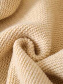 少女双排扣毛领连帽开衫，适合秋冬季 - 卡其色 - 查看 7