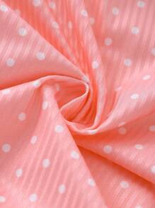 2 sets de 4 piezas cada , blusas de manga larga con estampado de corazones a lunares rosados y blancos, y pantalones largos - Pijamas cómodos y casuales para niñas jóvenes