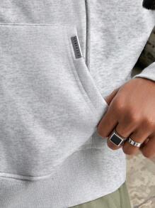 Manfinity VCAY Men's Loose Knitted Long Sleeve Sweatshirt, For Fall Winter - Grey - View 5