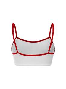 Mr Men Little Miss X SHEIN 2pcs Tween Girl Cartoon & Letter Print Contrast Binding Camisole Lingerie Set