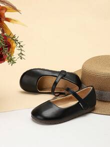 1 Đôi giày bệt màu đen cổ điển cho bé gái có lót giữ nhiệt, ấm áp và thích hợp để mang hằng ngày, mùa thu/đông - màu đen - Xem 3