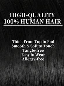 无缝接发深波浪人发接发真人发接发接发夹超薄 PU 纬纱直发 9 件装 135 克自然黑 100% 雷米人发接发