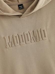 Manfinity VCAY 2 件男士字母印花宽松落肩连帽衫套装，温暖冬季服装