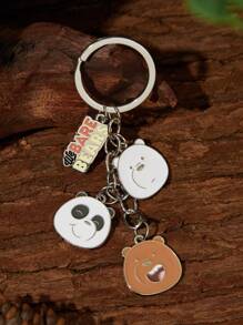 We Bare Bears X SHEIN 3 件装可爱卡通熊图案钥匙扣包包饰品