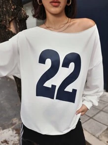 INAWLY Sudadera holgada con mangas largas, estampado digital y hombros caídos para mujeres en otoño e invierno