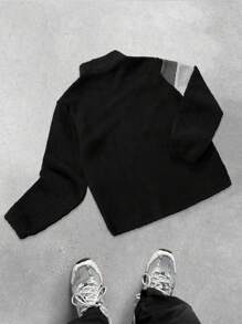 Manfinity Streetrush Veste zippée homme bicolore, manches longues automne/hiver, veste bicolore à manches longues pour sortie, cadeau pour amis, mari, petit-ami