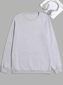 RueChic Men Letter And Bear Printed Crew Neck Regular Sweatshirt - Grey - View 2