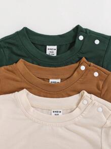 6pcs/Pack The Three Pieces Baby Boy Basic Set Includes Three Sets Of Clothes In Apricot Brown And Green To Meet The Baby's Daily Dressing Needs. Each Set Features A Clean Design And High-Quality Fabrics To Ensure Comfort And Functionality. Different Colors Allow Babies To Show Different Styles On Different Occasions, Which Is Both Cute And Fashionable.