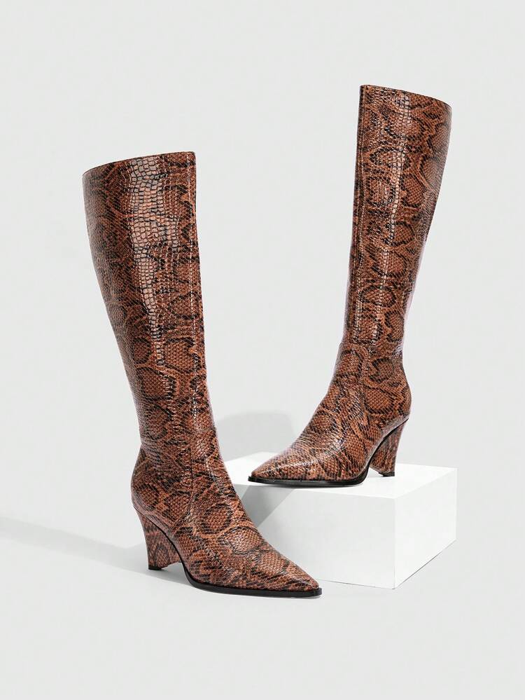CUCCOO SZL Pointed Toe High Heels Fashion Elegant Stable & Comfortable Classic Knee-High Boots For Women For Christmas And New Year Holiday