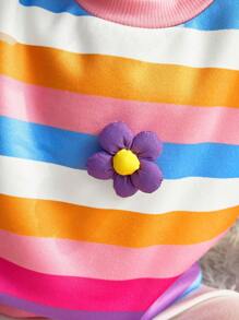 Bộ 2 chiếc áo nỉ cổ tròn có thể đảo ngược cho bé gái & bé gái & quần nỉ, trang phục thường ngày mùa thu/đông - Nhiều màu - Xem 8