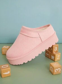 Mini mi 畅销儿童冬季粉色厚底拖鞋 - 舒适穆勒厚底木屐，舒适 - 粉色 - 查看 2