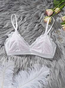 Moonlight&Mama 1 buah Bra Camisole Renda Kontras Tanpa Kawat untuk Ibu Hamil, Pakaian Dalam Blok Warna - Merah - View 3
