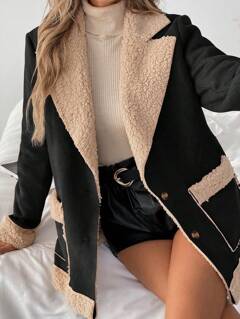 EMERY ROSE Kurtka Fluffy Colorblock Warm, Zima