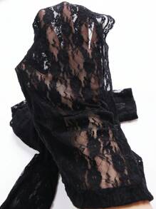 INAWLY Women Lace Trim Sheer Long Sleeve Blouse Fall Cloth For Women - Black - View 4