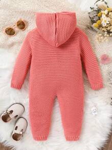 Cardigan con cappuccio in maglia grossa per bambina, aperto davanti facile da indossare, maglione tuta con texture a torsione 3D, adatto per autunno/inverno