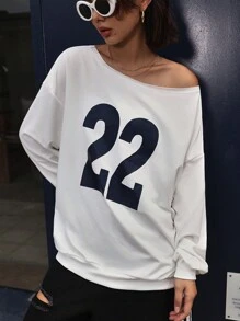 INAWLY Sudadera holgada con mangas largas, estampado digital y hombros caídos para mujeres en otoño e invierno