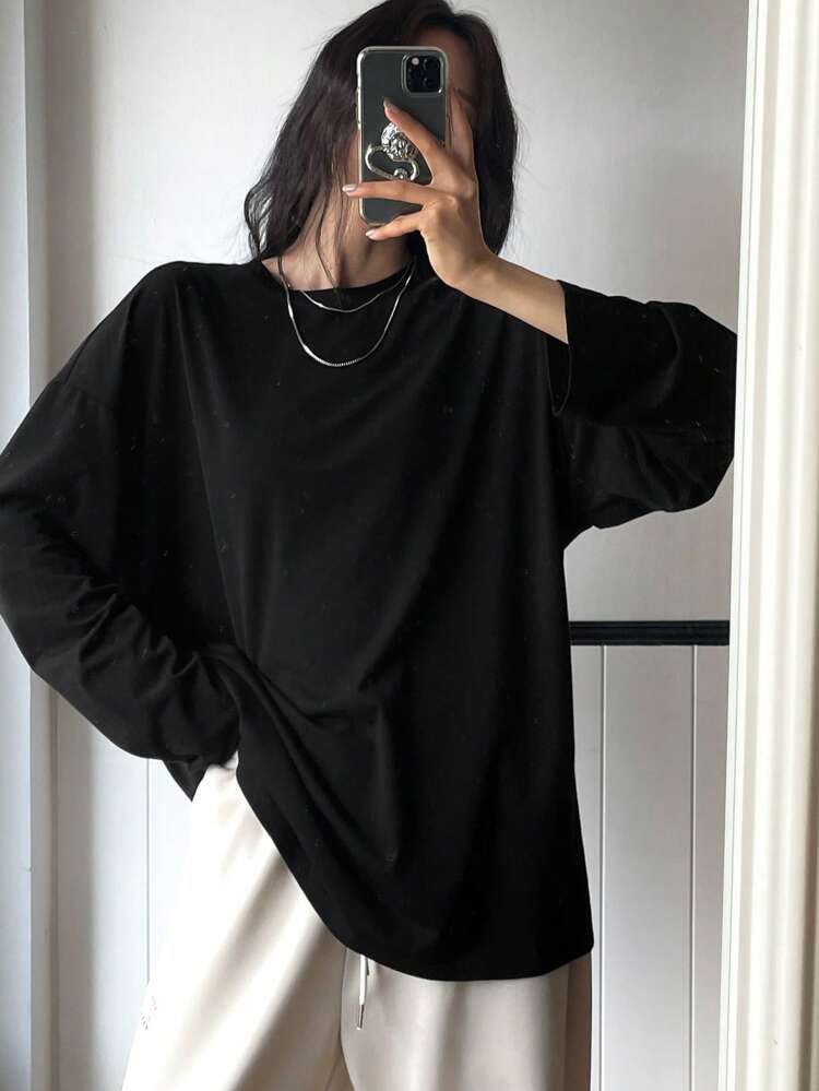 Women Halloween Casual Skull & Letter Print Knit Crew Neck T-Shirt, Autumn Oversized T-Shirt,Graphic Tees