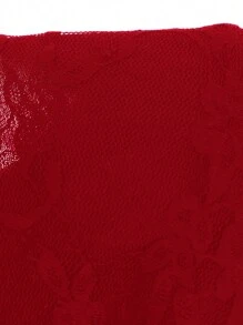 CovetEZ Áo ba lỗ ren đỏ cổ điển cỡ lớn - Đỏ - Xem 7