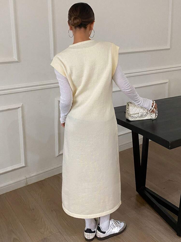 Women New Casual Layered Knit Sweater Dress, Autumn/Winter