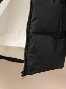 Boys' Basic Casual Stand Collar Fleece Padded Coat