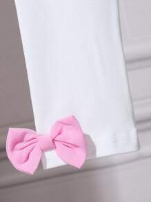 Bộ quần dài họa tiết kỳ lân cổ tròn tay dài cho bé gái mùa thu và nơ trang trí, thích hợp mặc ngoài trời và trong nhà - màu đen - Xem 5