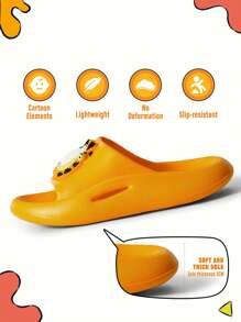 GARFIELD X SHEIN Children's Cute Kitty Pattern EVA Slippers, Lightweight And Comfortable For Home, Bathroom, And Outdoor Use