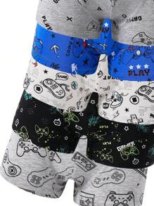 5 条装 男童酷炫复古游戏印花棉质三角裤