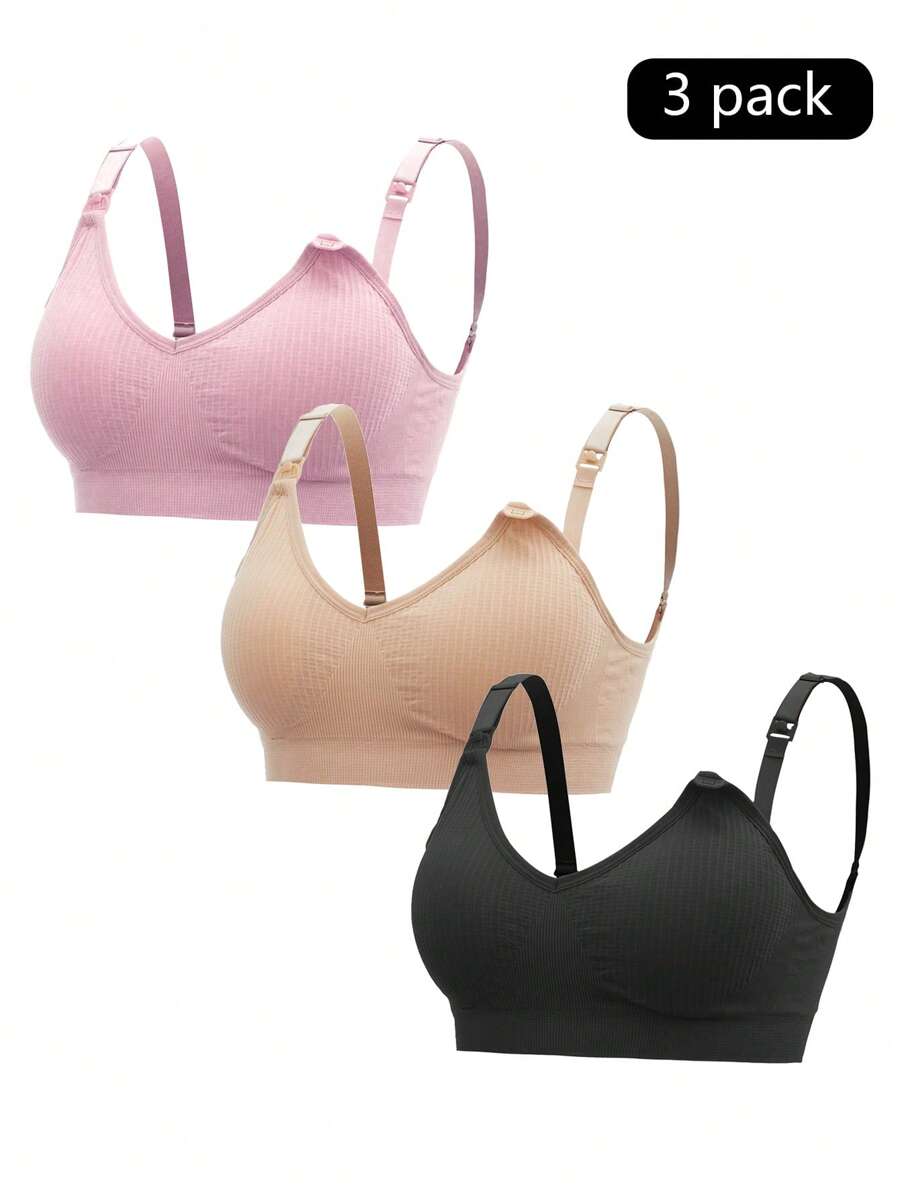 Moonlight&Mama 孕妇纯色细肩带简约休闲胸罩 - 彩色 - 查看 1