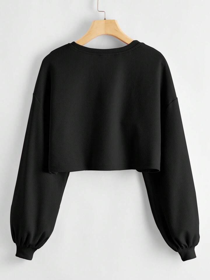 SHEIN EZwear プラス トップステッチ ドロップショルダー ジッパーア