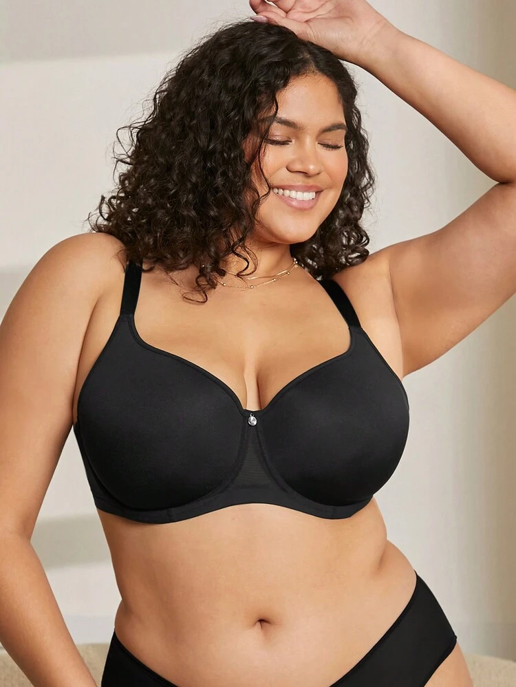 Plus Full Coverage Breathable Mesh Bra