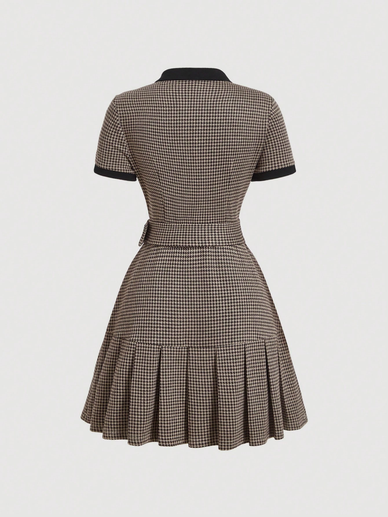 SHEIN MOD فستان مطوي للخروج بياقة بولو ومنقوش بنمط...