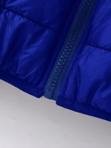 Teen Girls Solid Color Lightweight Hooded Jacket - Navy Blue - View 4