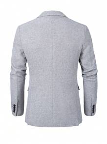 Manfinity Mode Men's Casual Commuting Business Suit Jacket, Autumn - Light Grey - View 2