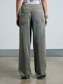 AiiRZ 破洞低腰宽松牛仔裤