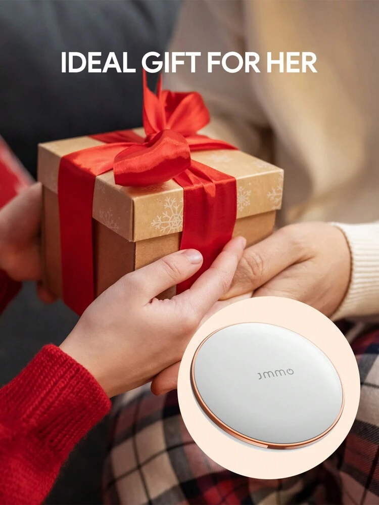 JMMO LED照明付きメイクアップミラー 倍率1倍/7倍、ポータブル 充電式、3色ライト、コンパクト 折りたたみ式、バッグ、ポケット、クリスマスギフト、秋冬の必需品、キャンプ、休暇アクセサリー、キャンプ用品に最適