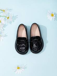 1 Pair Versatile Cute Bow-Knot Flat Shoes For Girls, Suitable For All Seasons