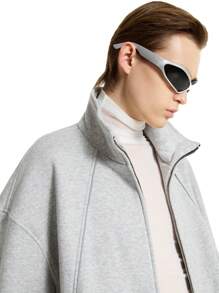 Manfinity VCAY 1 Stück Herren Grau Raglan Ärmel Stehkragen Reißverschluss Jacke, für Herbst und Winter - Grau - Übersicht 4