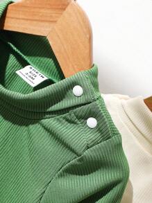 4件套新生男婴罗纹连体衣套装，舒适透气，适合日常穿着 - 彩色 - 查看 9