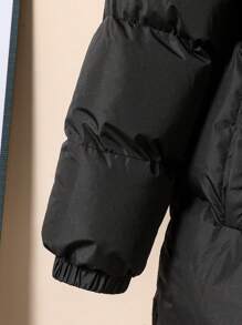 Boys' Basic Casual Stand Collar Fleece Padded Coat