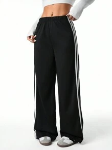 3pcs/Set Teens/Teen Girl Casual Fashion White Webbing Sports Sweatpants, Multi-Colored Sweatpants Matching Set