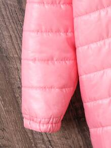 SHEIN Jaqueta longa com capuz, cor sólida, solta, casual, quente, forrada, para meninas