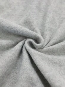 Tween Girl  Minimalist Print Hooded Sweatshirt - Grey - View 3