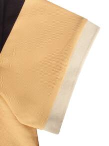 Manfinity Homme Áo sơ mi nam ngắn tay màu khối màu, đồ họa nút đầy màu sắc cho người chồng làm việc bình thường - xanh quân đội - Xem 6