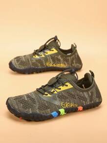 儿童徒步鞋和涉水鞋，时尚休闲运动鞋，涉水鞋，防滑徒步瑜伽鞋，透气 - 軍綠色 - 查看 5